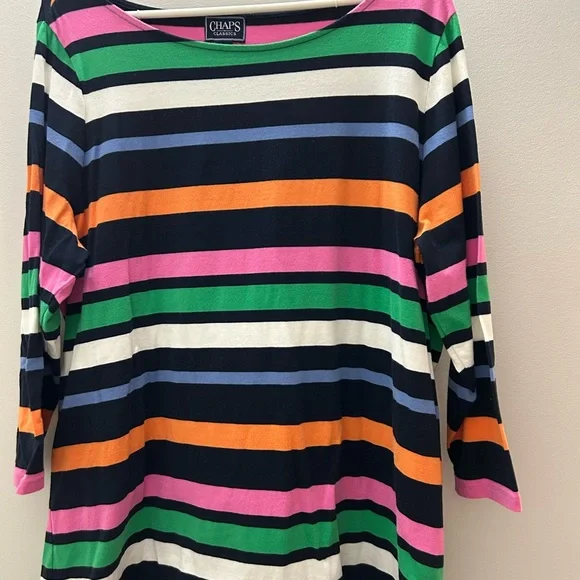 Chaps Colorful Striped Top - Picture 1 of 3